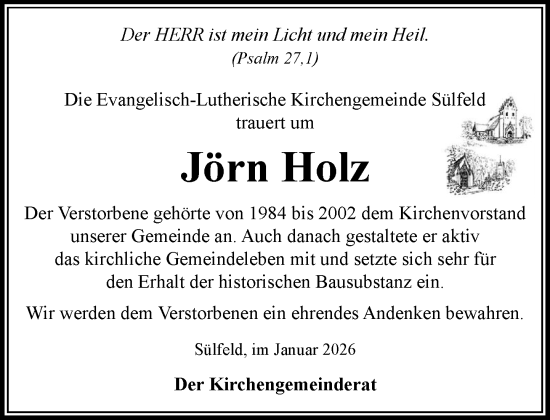 Traueranzeige von Jörn Holz von MARKT Ahrensburg/Bargteheide/Trittau und Stormarner Tageblatt