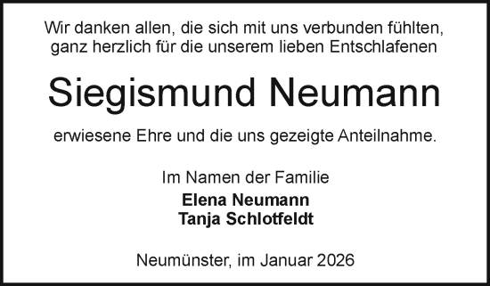 Traueranzeige von Siegismund Neumann von Holsteinischer Courier