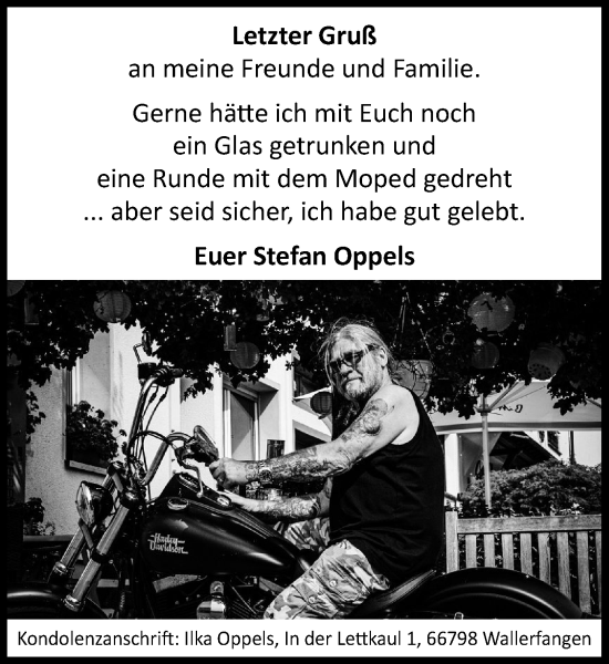 Traueranzeige von Stefan Oppels von Umschau