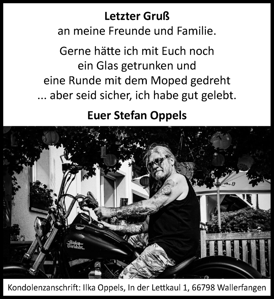  Traueranzeige für Stefan Oppels vom 10.01.2026 aus Umschau