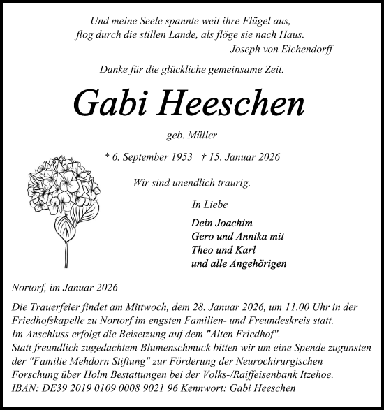 Traueranzeige von Gabi Heeschen 