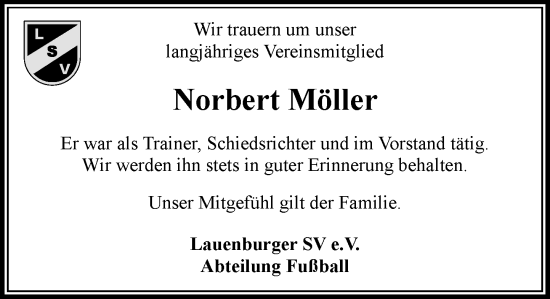 Traueranzeige von Norbert Möller von Wochenend Anzeiger