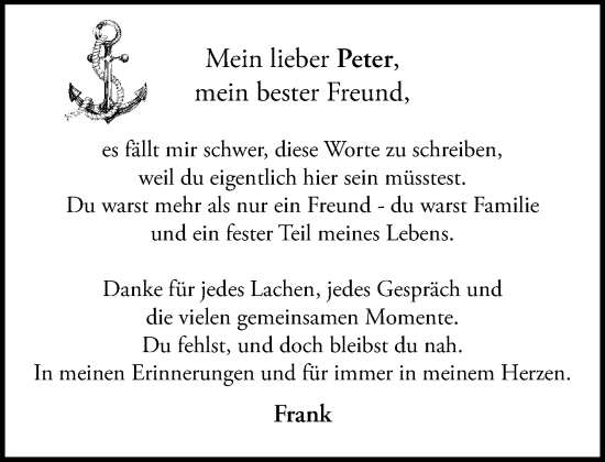Traueranzeige von Peter  von Umschau
