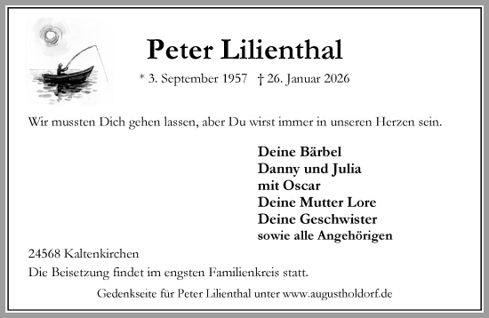 Traueranzeige von Peter Lilienthal von Umschau