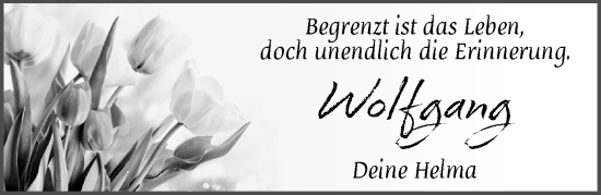 Traueranzeige von Wolfgang  von MARKT Ahrensburg/Bargteheide/Trittau und Stormarner Tageblatt